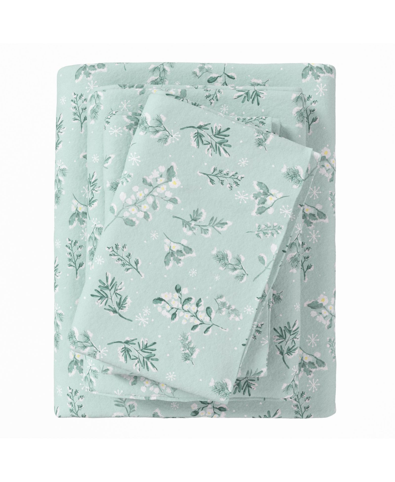 Linery & Co. Ultra-Soft Turkish Cotton Flannel Winter Floral Print Sheet