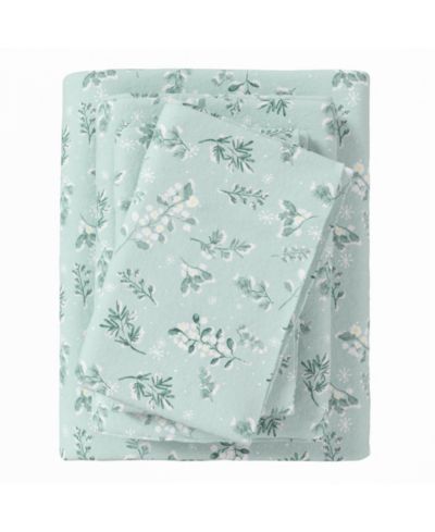 Linery & Co. Ultra-Soft Turkish Cotton Flannel Winter Floral Print Sheet