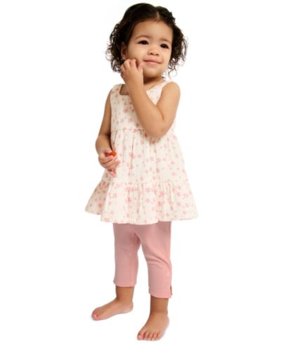 Calvin Klein Baby Girls' Tunic Top and Capri Leggings, 2-Piece Set