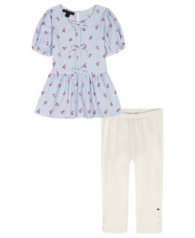 Комплект Tommy Hilfiger Baby Girls' Round Neck Top & Cropped Length Pants из 2 предметов