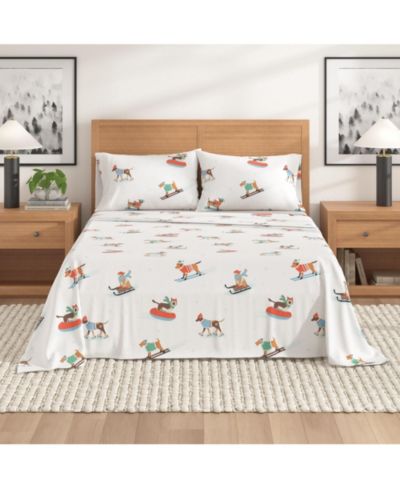 Linery & Co Ultra-Soft Turkish Cotton Flannel Holiday Print Sheet Set