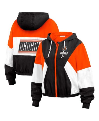 WEAR by Erin Andrews Женский ветровка-джемпер WEAR Black Cincinnati Bengals Plus Size Color Block Full-Zip