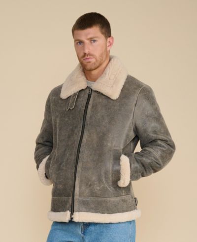Furniq UK Men's Rupert Shearling Aviator Jacket