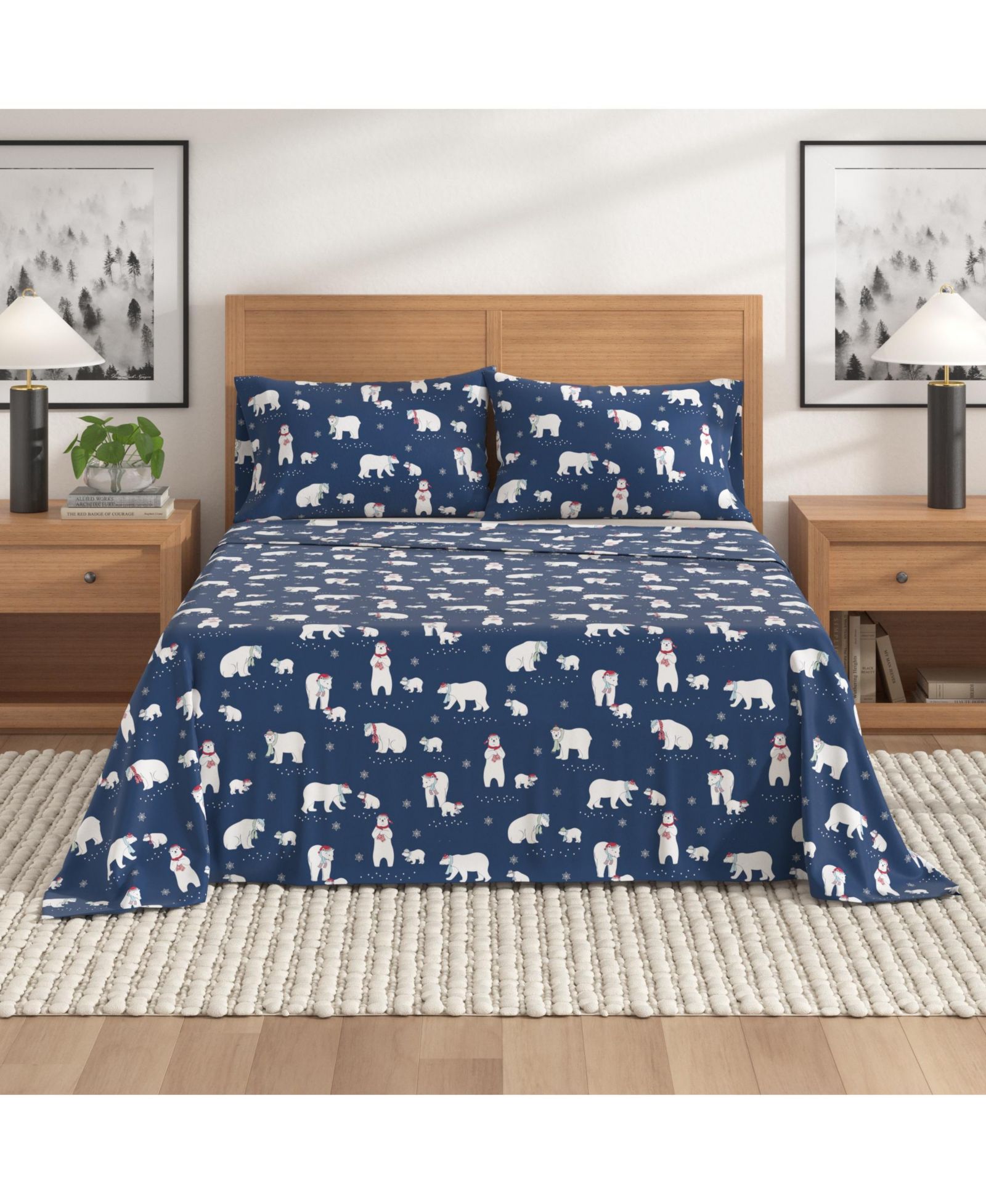 Комплект постельного белья Linery & Co. Ultra-Soft Turkish Cotton Flannel Christmas Print