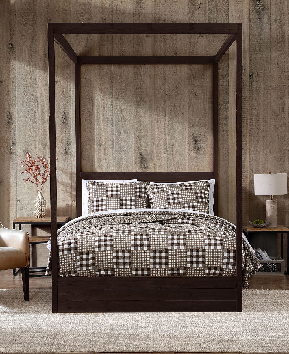 Комплект из 3 стеганых покрывал Eddie Bauer Gingham Patchwork Cotton Reversible, King