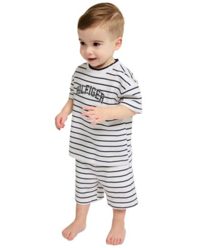 Комплект Carter's Baby Boys' Striped French Terry T-Shirt and Shorts, 2-Piece