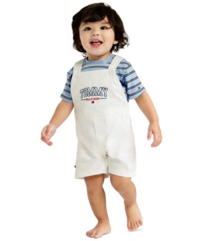 Комплект Tommy Hilfiger: футболка и шорты для мальчиков Striped T-Shirt and Twill Shortalls, 2-Piece Set