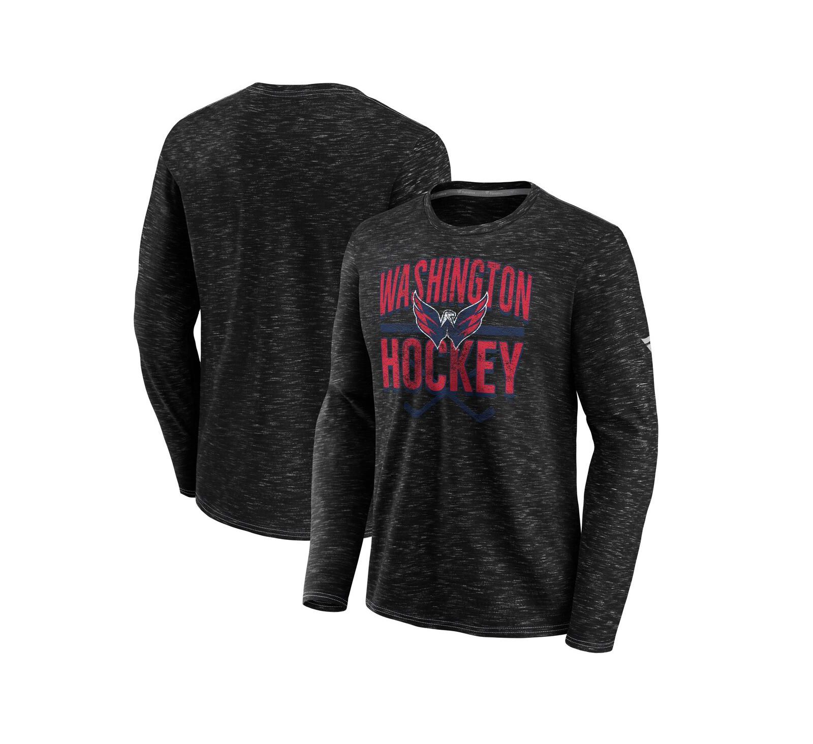 Fanatics Men's Gray Washington Capitals Iced Out Long Sleeve T-Shirt
