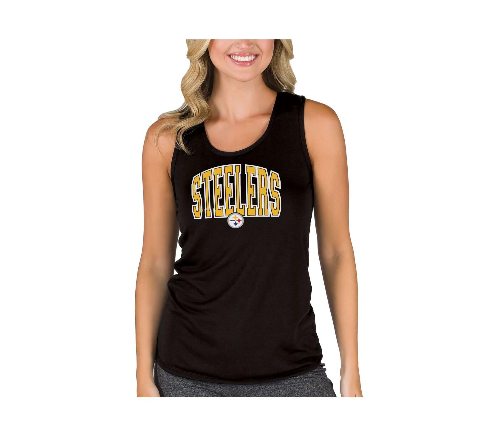 Женский топ Concepts Sport Black Pittsburgh Steelers Marathon Racer Back Tank