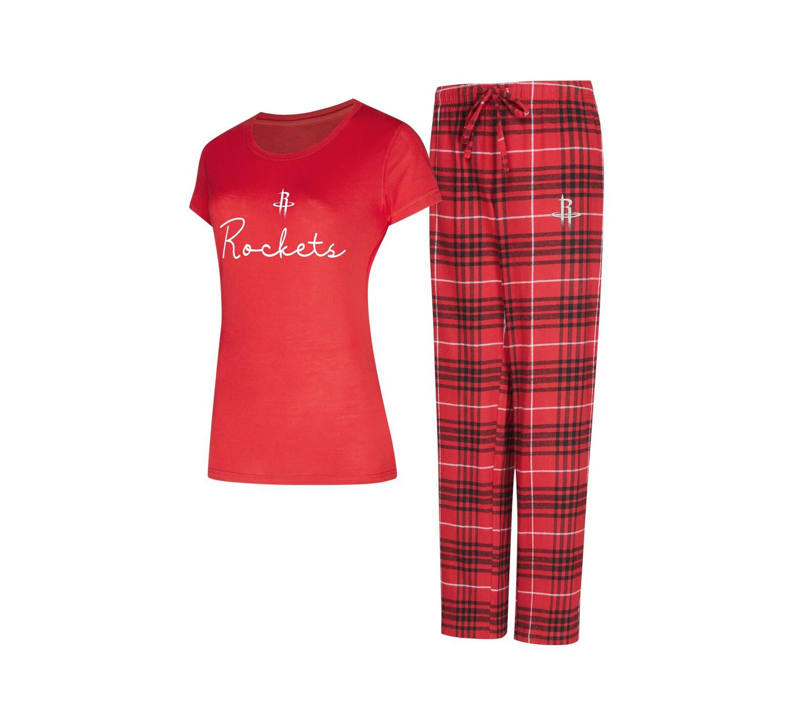 Concepts Sport Women's 2-Piece Red/Black Houston Rockets Vector Top and Flannel Pants Sleep Set