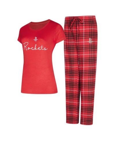 Concepts Sport Women's 2-Piece Red/Black Houston Rockets Vector Top and Flannel Pants Sleep Set