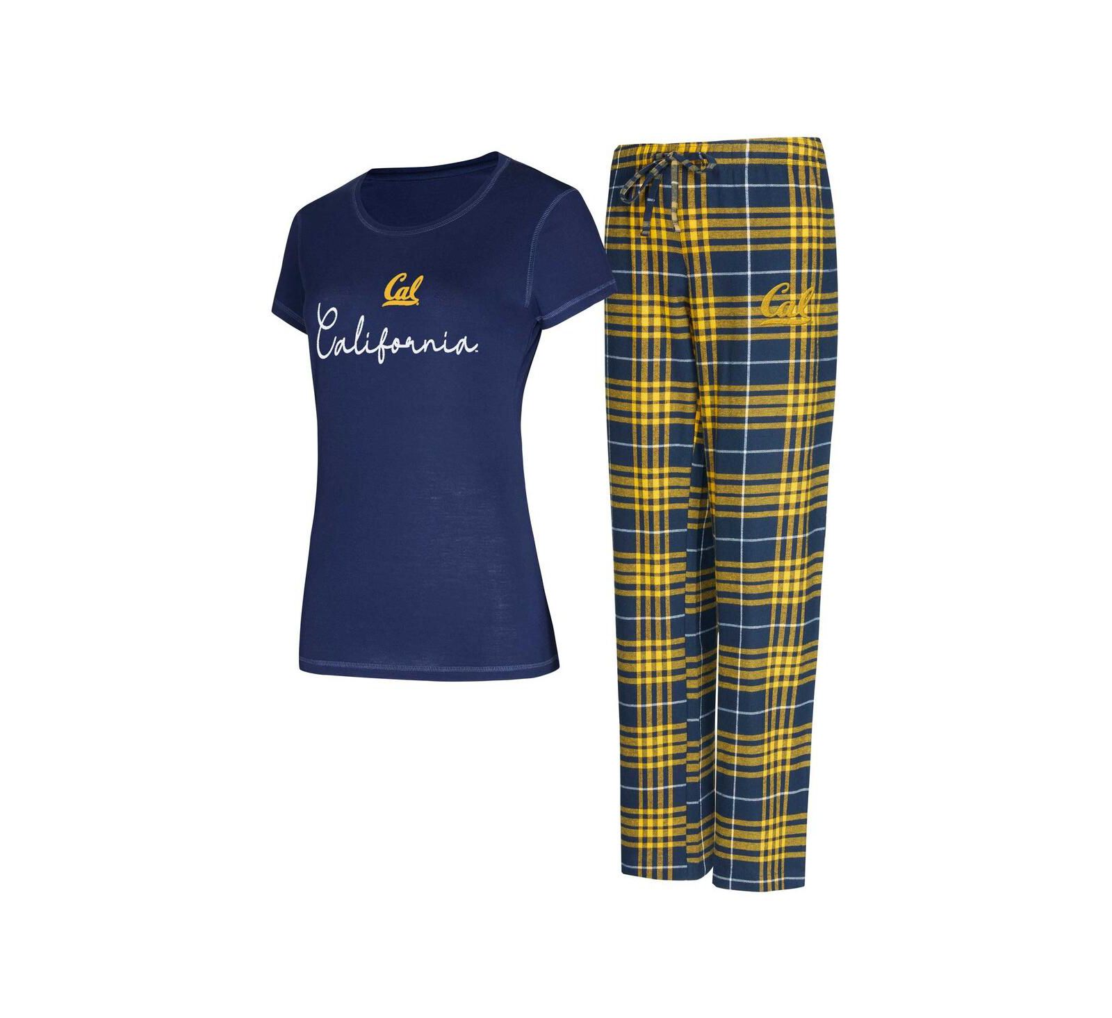 Concepts Sport Women's 2-Piece Navy Cal Bears Vector Top and Flannel Pants Sleep Set