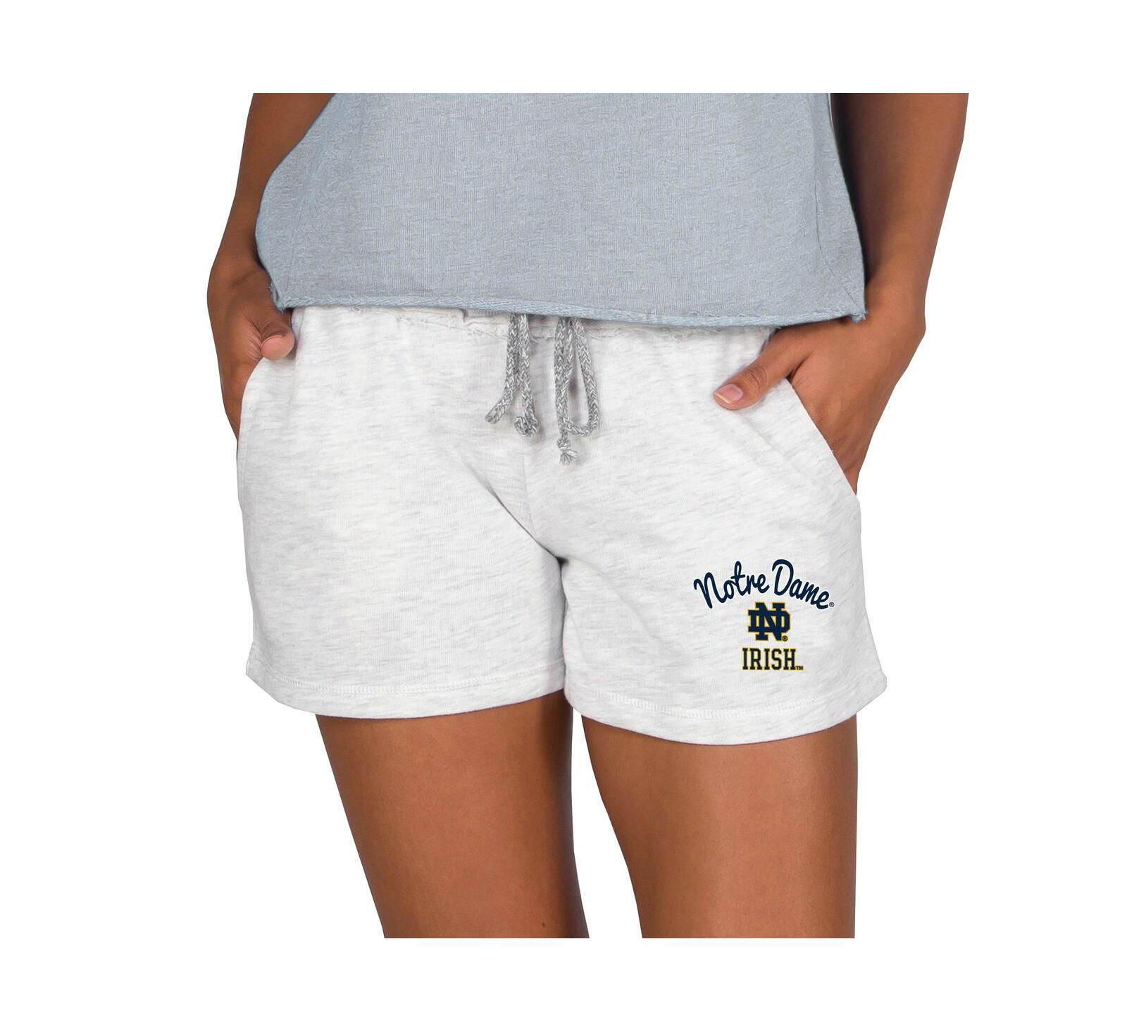 Женские шорты Concepts Sport Ash Notre Dame Fighting Irish Mainstream French Terry Tri-Blend