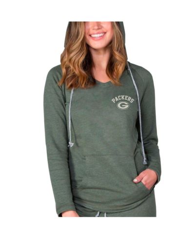 Concepts Sport Women's Green Bay Packers Mainstream Terry Tri-Blend V-Neck Pullover Hoodie