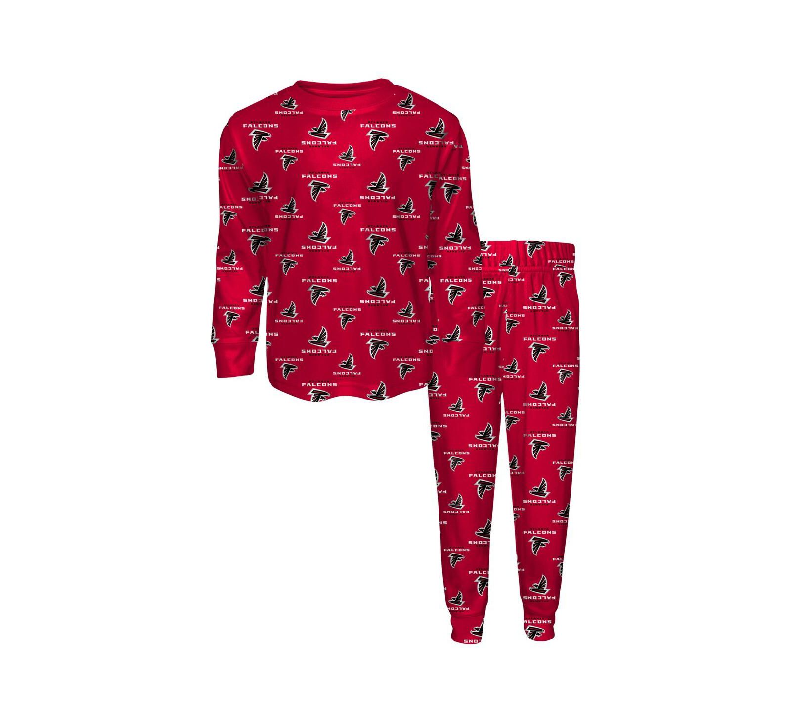 Outerstuff Preschool 2-Piece Red Atlanta Falcons All-Over-Print Long Sleeve T-Shirt and Pants Sleep Set