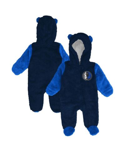 Детский комбинезон Outerstuff Newborn Navy Dallas Mavericks Stay Napping Fleece Full-Zip Hooded Sleeper