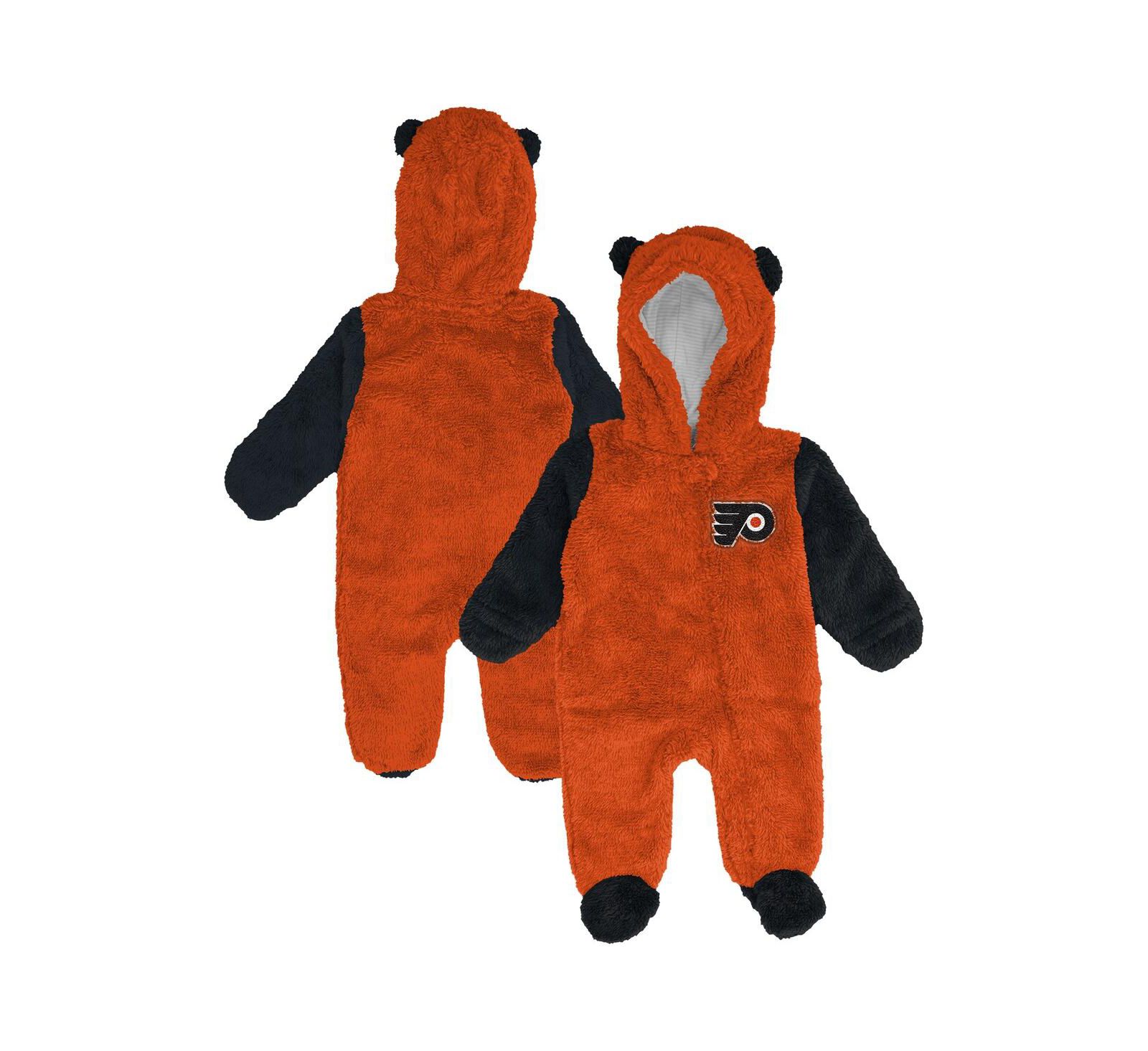 Outerstuff Newborn Orange Philadelphia Flyers Stay Napping Fleece Bunting Full-Zip Hooded Sleeper