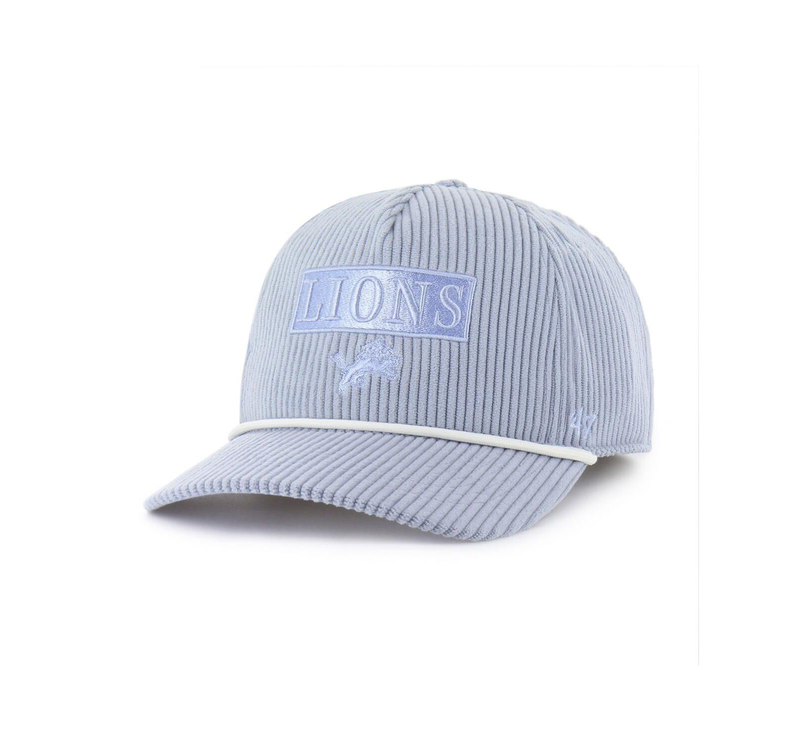 Женская кепка '47 Brand Detroit Lions Mellow из вельвета, светло-голубая, регулируемая