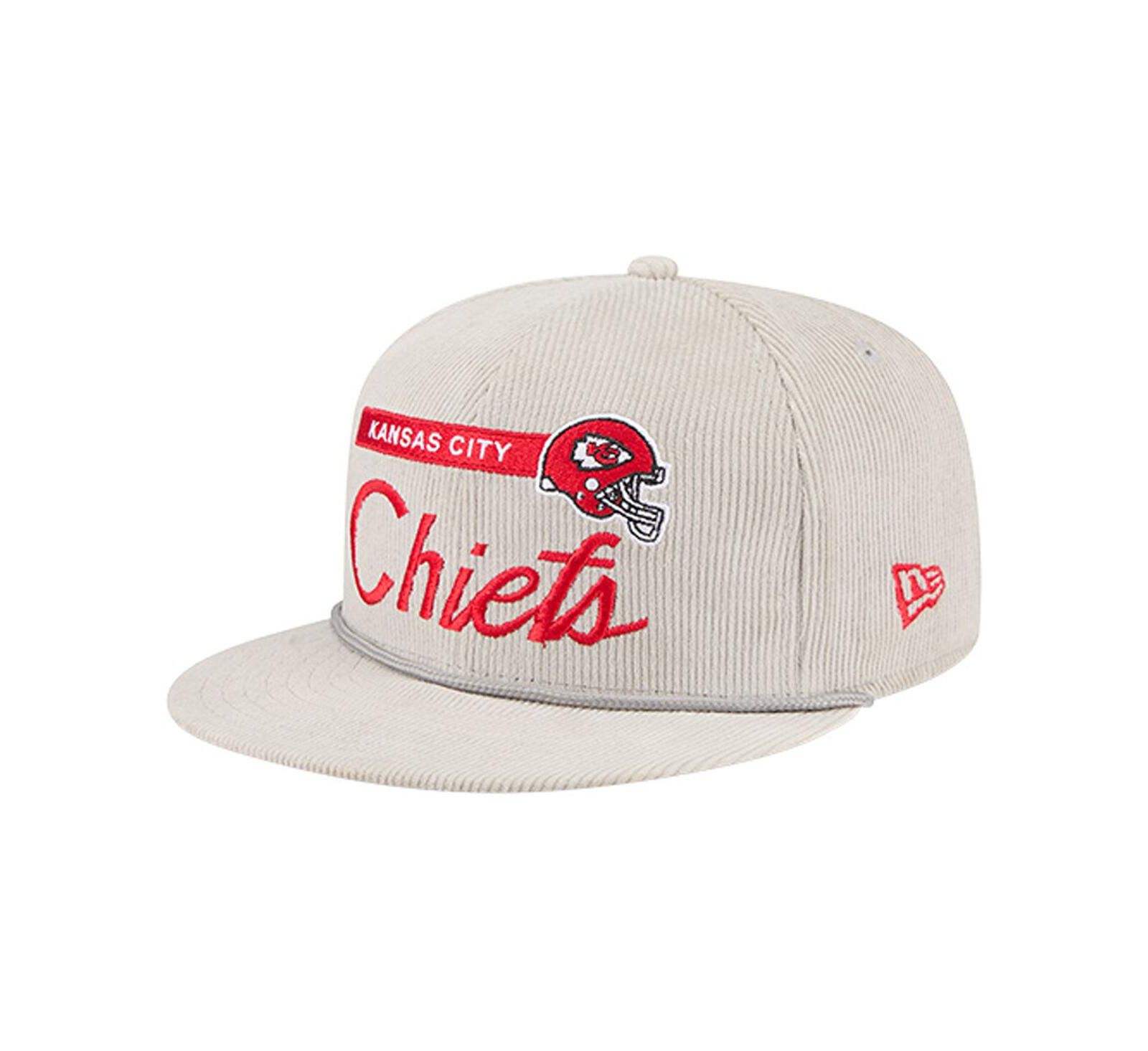 New Era Men's Gray Kansas City Chiefs Cord Rope Corduroy 9FIFTY Snapback Hat