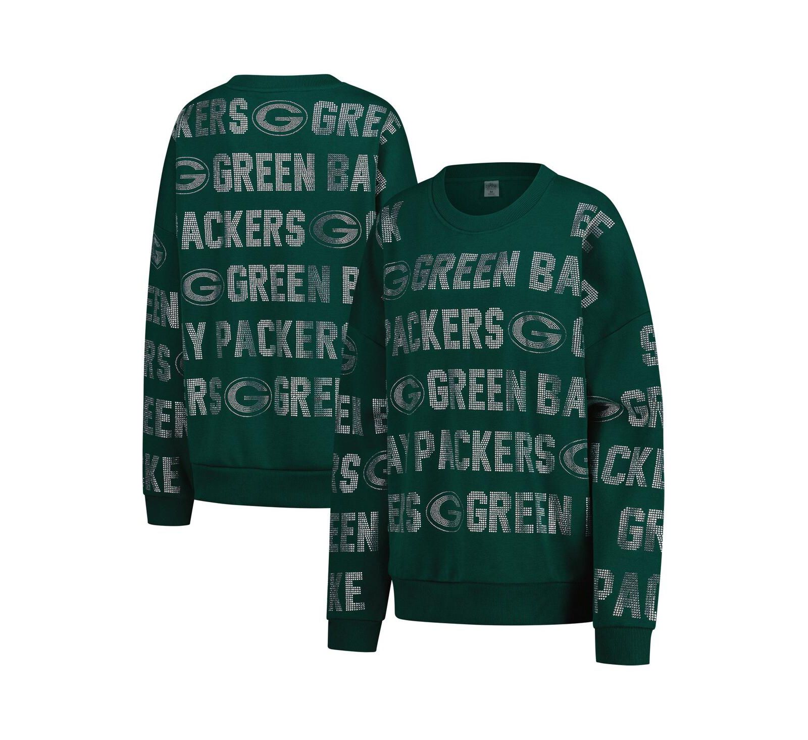 Gameday Couture Женский объемный свитшот Green Bay Packers Hype Era Rhinestone Text