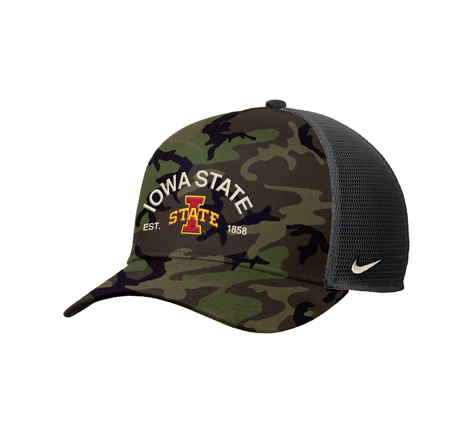 Nike Men's Camo Iowa State Cyclones 2025 Military Appreciation Rise Adjustable Trucker Hat