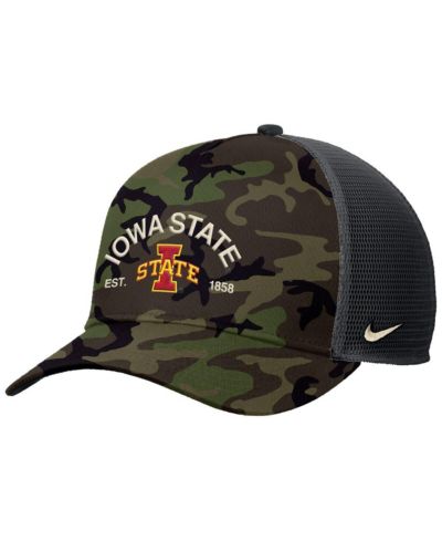 Мужская кепка Nike Iowa State Cyclones 2025 Military Appreciation Trucker регулируемая