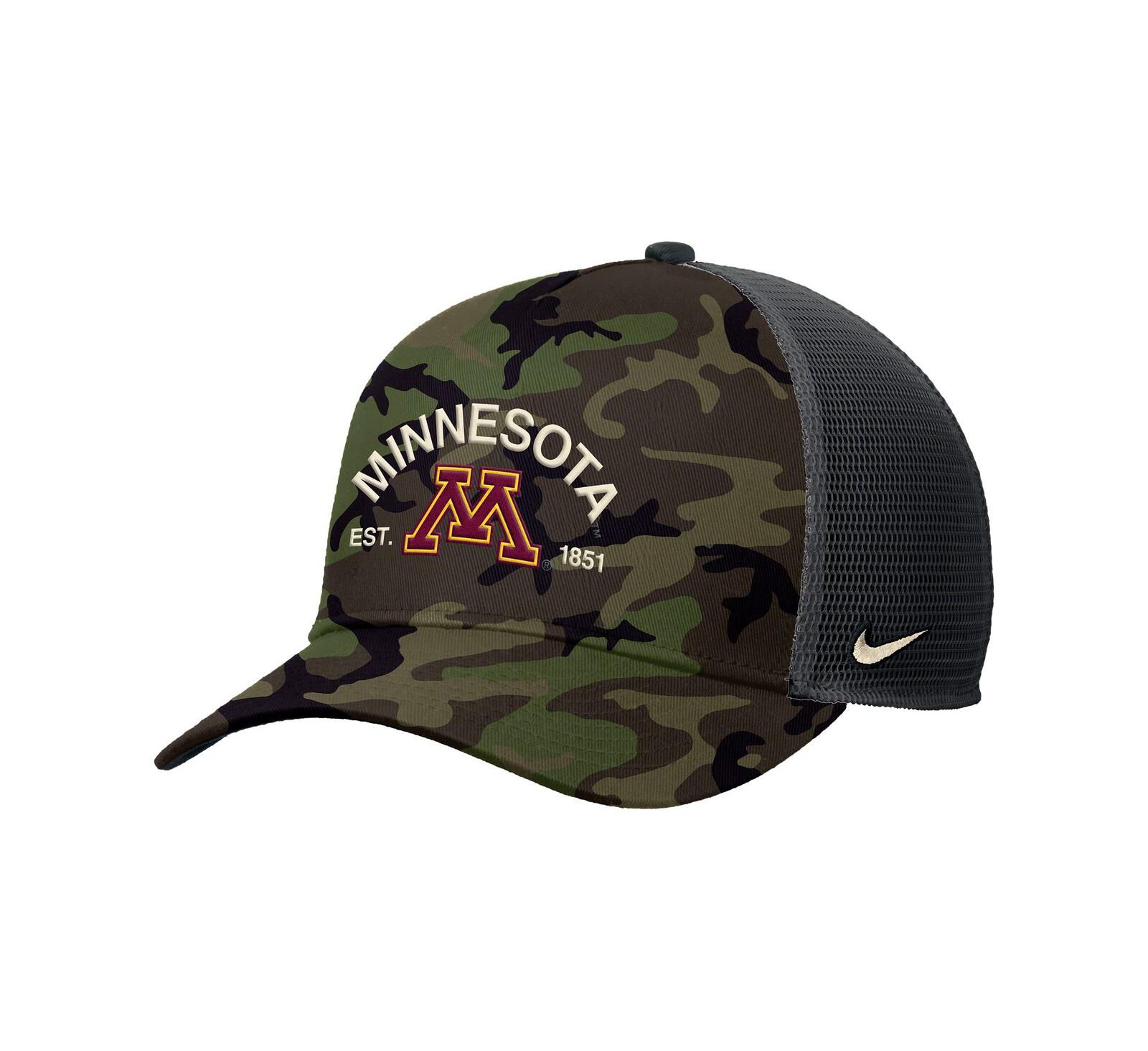Nike Мужская кепка trucker с принтом camo Minnesota Golden Gophers 2025 Military Appreciation