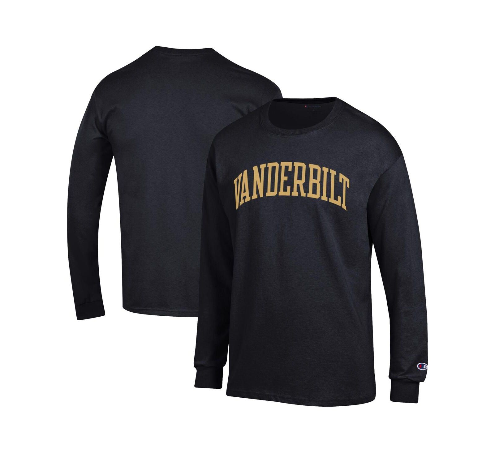 Мужская футболка Champion Black Vanderbilt Commodores Basic Arch Long Sleeve