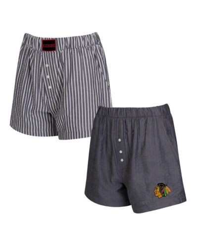 Набор боксеров Concepts Sport Women's Chicago Blackhawks, угольный, 2 шт.