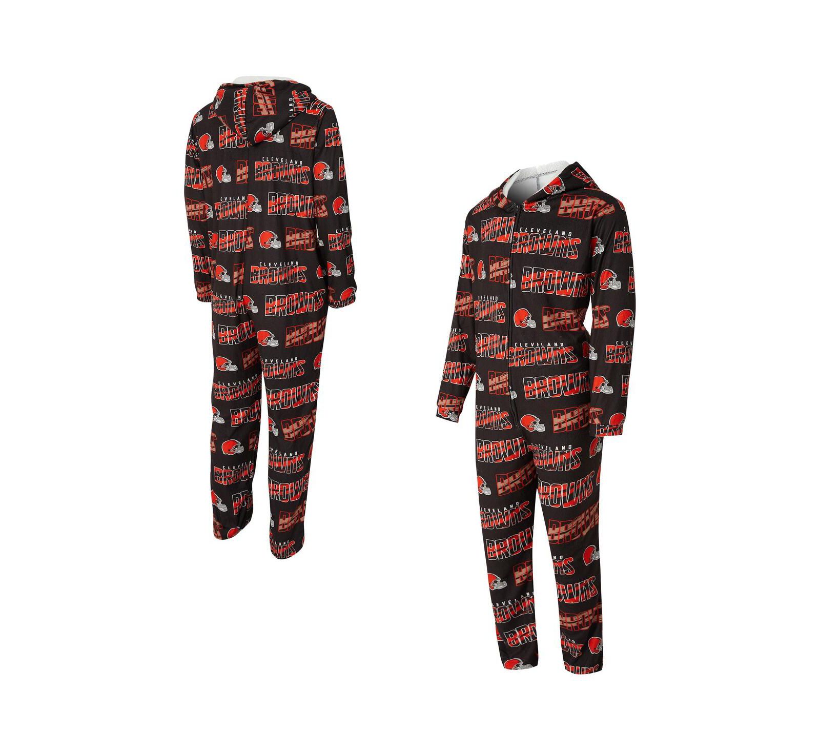 Мужской комбинезон Concepts Sport Brown Cleveland Browns Shuffle с микрофлесом и полной молнией