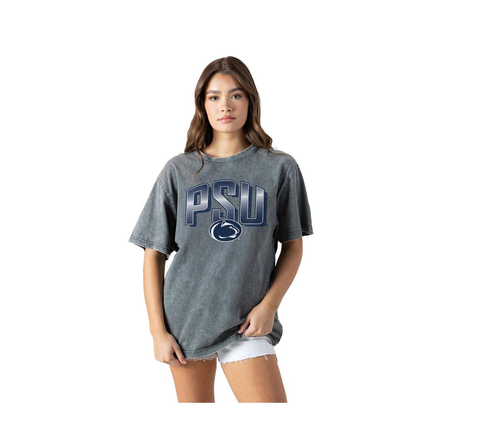 Футболка Gameday Couture Women's Gray Penn State Nittany Lions Snow Washed Relaxed Fit Classic