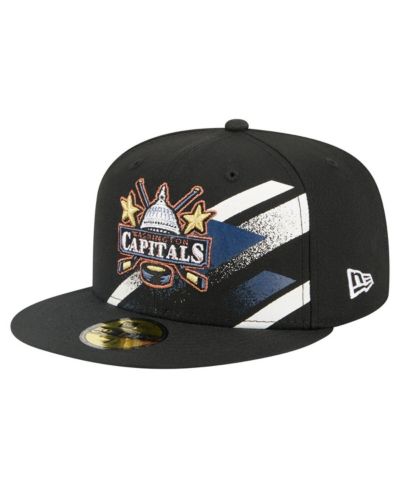 New Era Men's Black Washington Capitals Faded Lines 59FIFTY Fitted Hat