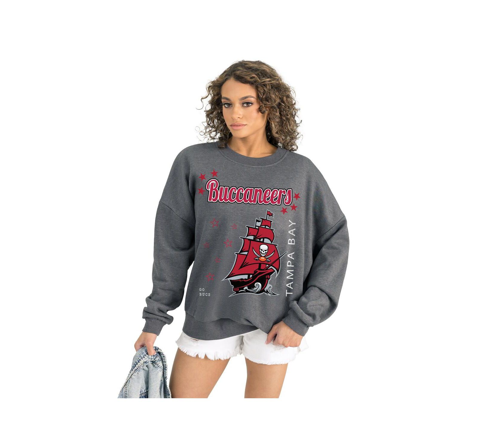 Gameday Couture Women's Gray Tampa Bay Buccaneers Ready to Rumble Premium Fleece Pullover Sweatshirt
