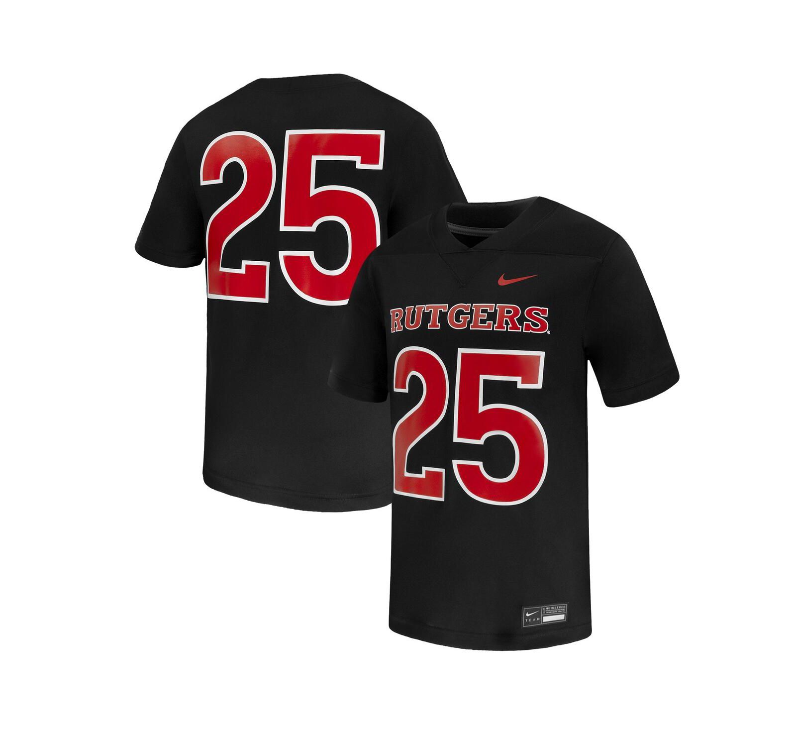 Nike Men's 25 Black Rutgers Scarlet Knights Untouchable Replica Game Jersey