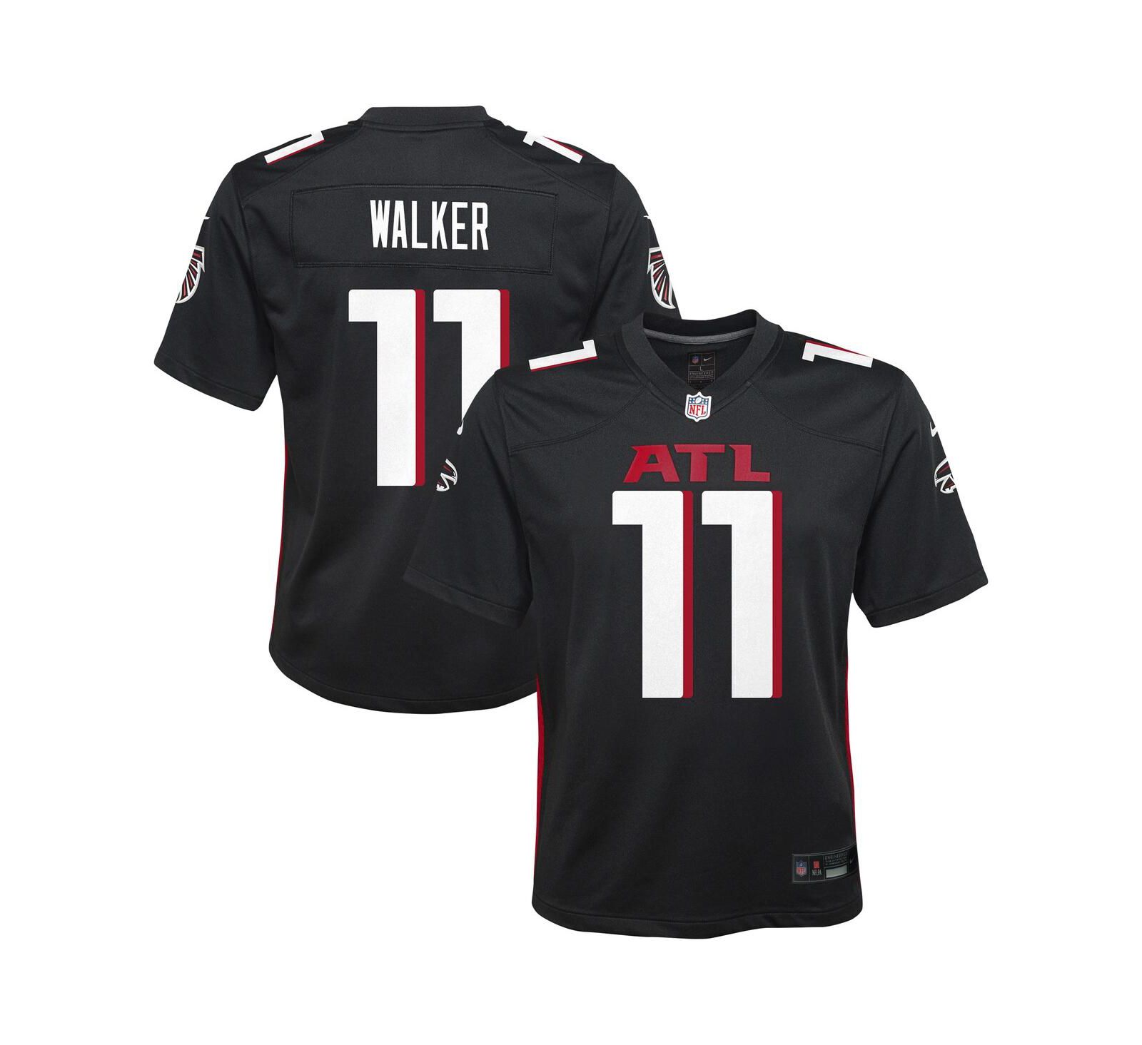 Детская игровая джерси Nike Jalon Walker, черная, Atlanta Falcons Team Game