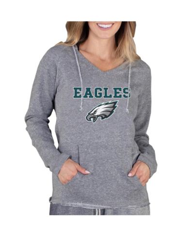 Женский худи Concepts Sport Gray Philadelphia Eagles Mainstream Tri-Blend Raglan V-Neck