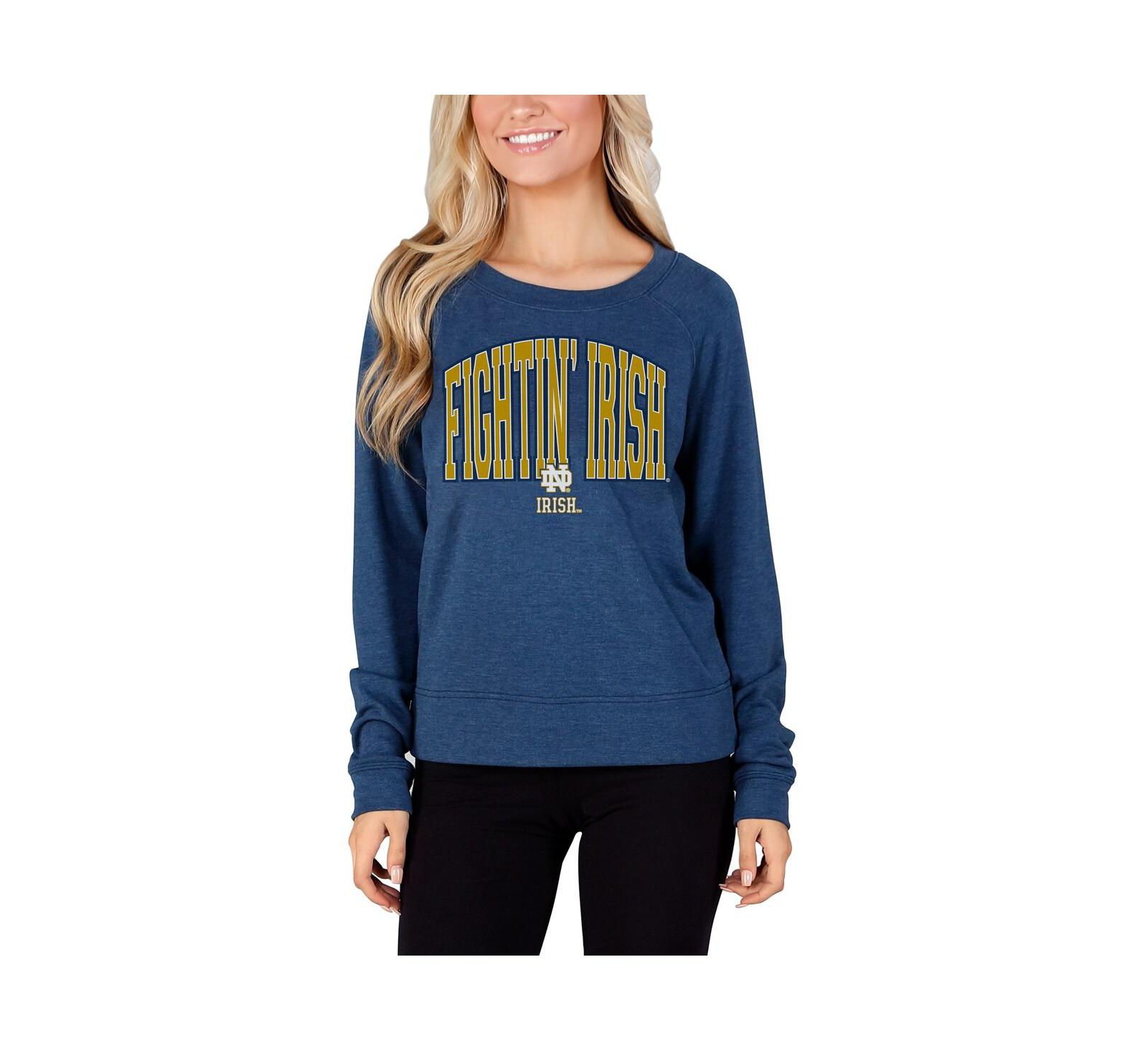 Лонгслив Concepts Sport Women's Navy Notre Dame Fighting Irish, из махровой ткани