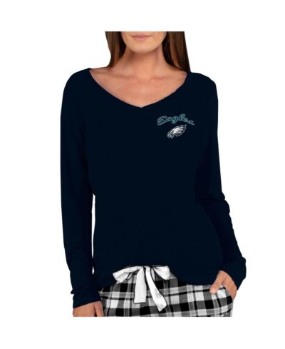 Женский легкий лонгслив Concepts Sport Black Philadelphia Eagles Marathon Knit V-Neck