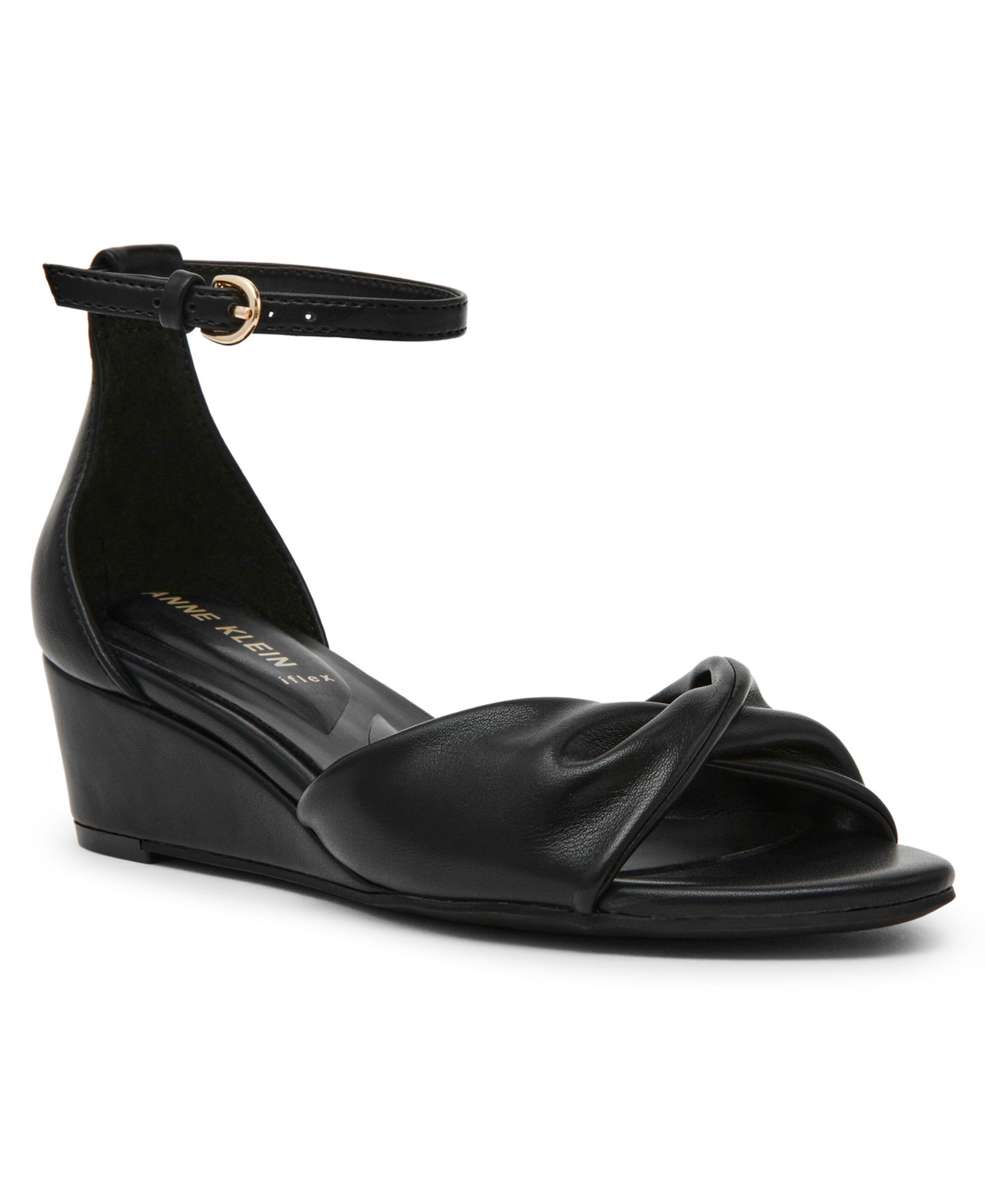 Anne Klein Women's Whitby Ankle Strap Demi Wedge Sandals