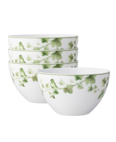 Noritake Ivy Whisper Set of 4 Cereal Bowls, 6" 29 oz.