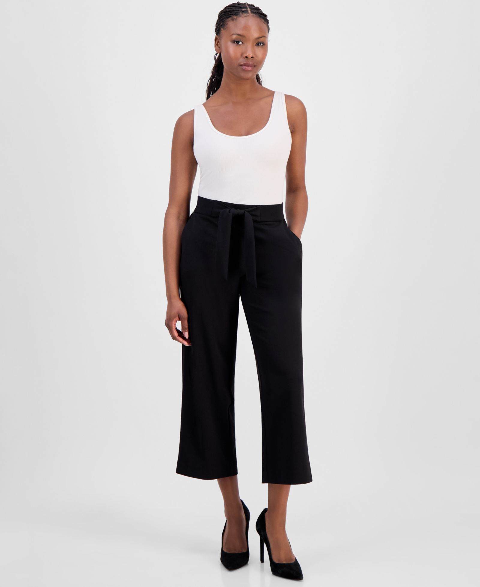 Anne Klein Essentials Petite Cropped Pull-On Pants
