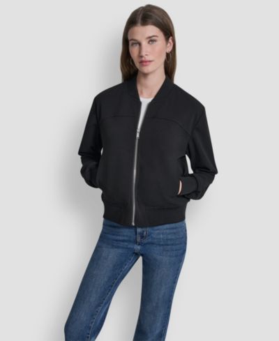 DKNY Women's Zippered Bomber Jacket
