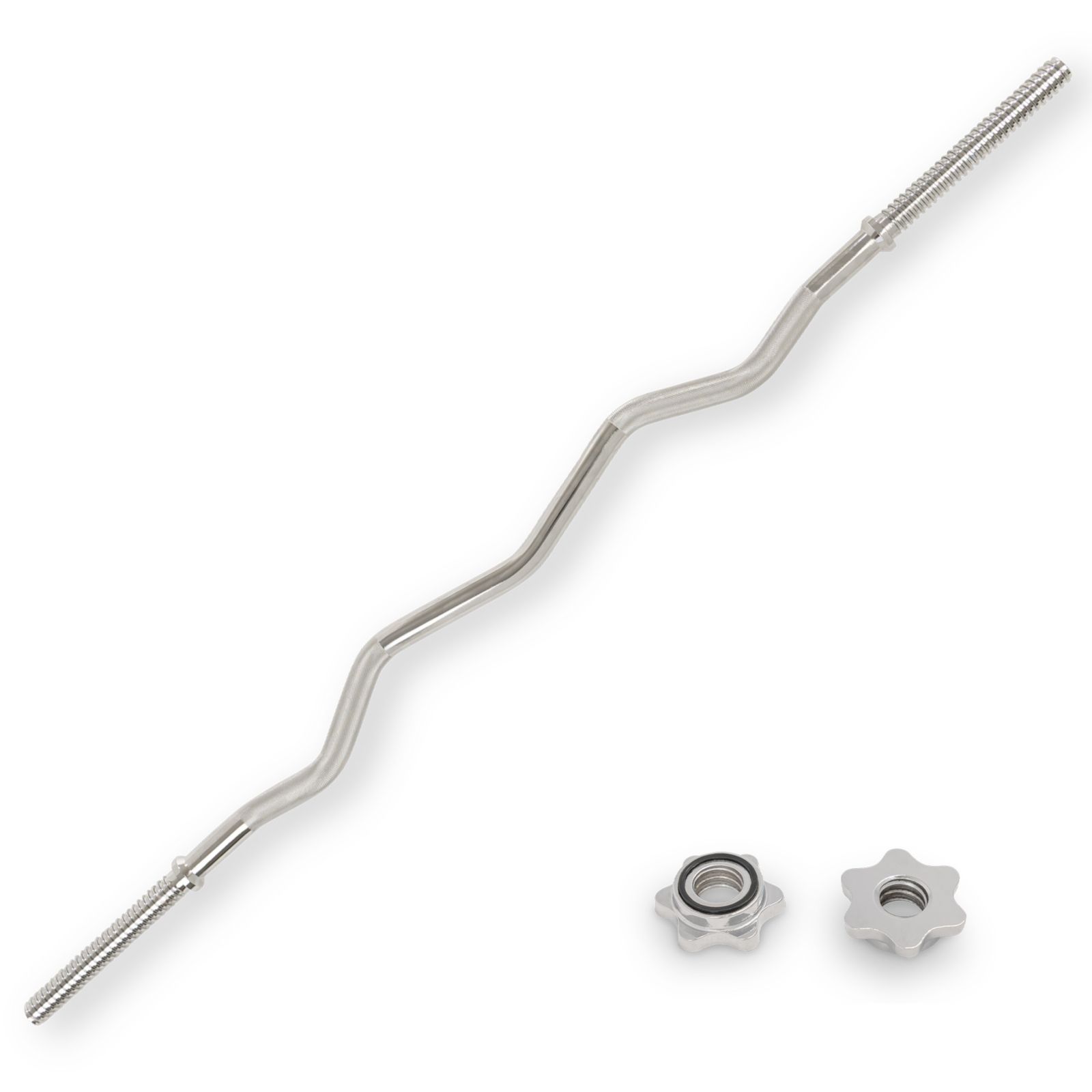 Sunny Health & Fitness 47" Threaded EZ Curl Chrome Bar