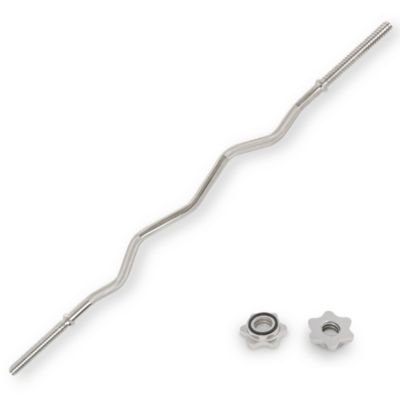 Sunny Health & Fitness 47" Threaded EZ Curl Chrome Bar