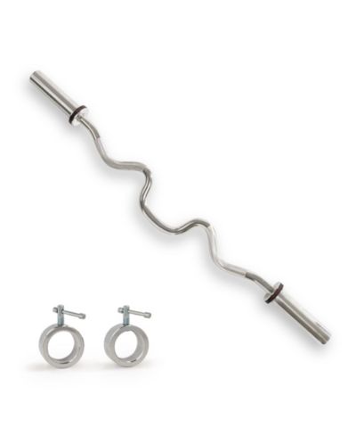 Sunny Health & Fitness 48" Super Curl Olympic Barbell Bar
