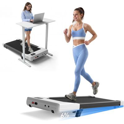 Superun 2.5HP Under Desk Walking Pad Treadmill for Home & Office, 6% Manual Incline
