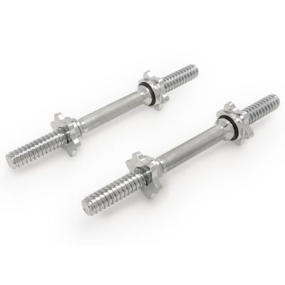 Sunny Health & Fitness Standard 14” Threaded Chrome Dumbbell Bar Set with Star-Lock Collars