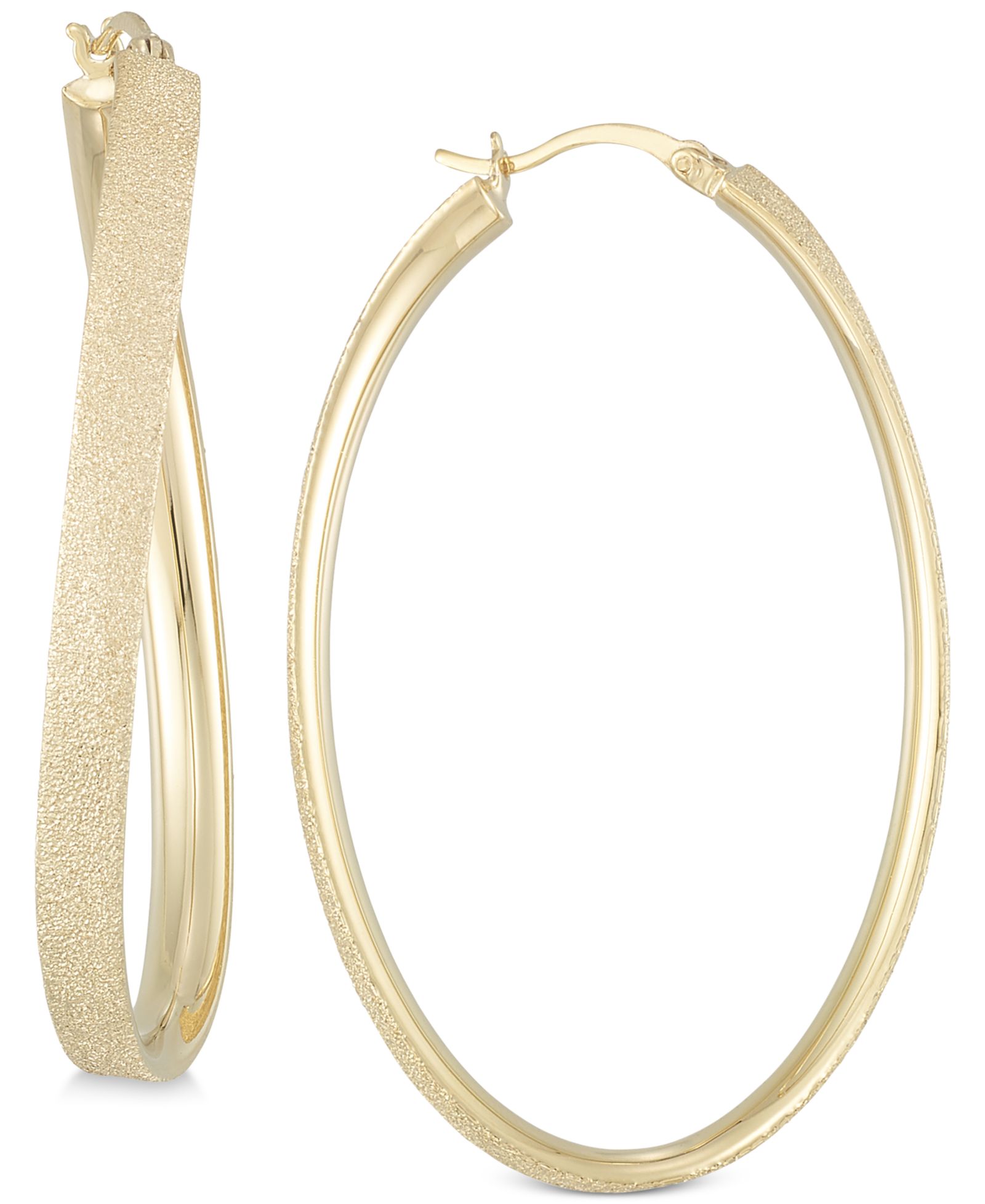 Simone I Smith Серьги-кольца с сатиновым покрытием, 18k Gold over Sterling Silver