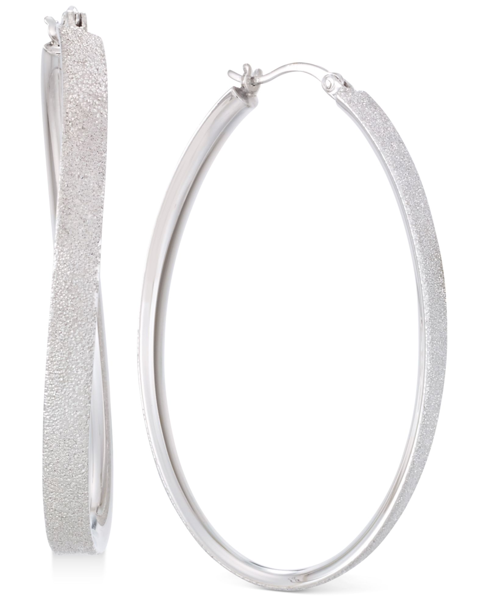 Серьги-кольца Simone I. Smith Satin-Finished Platinum over Sterling Silver