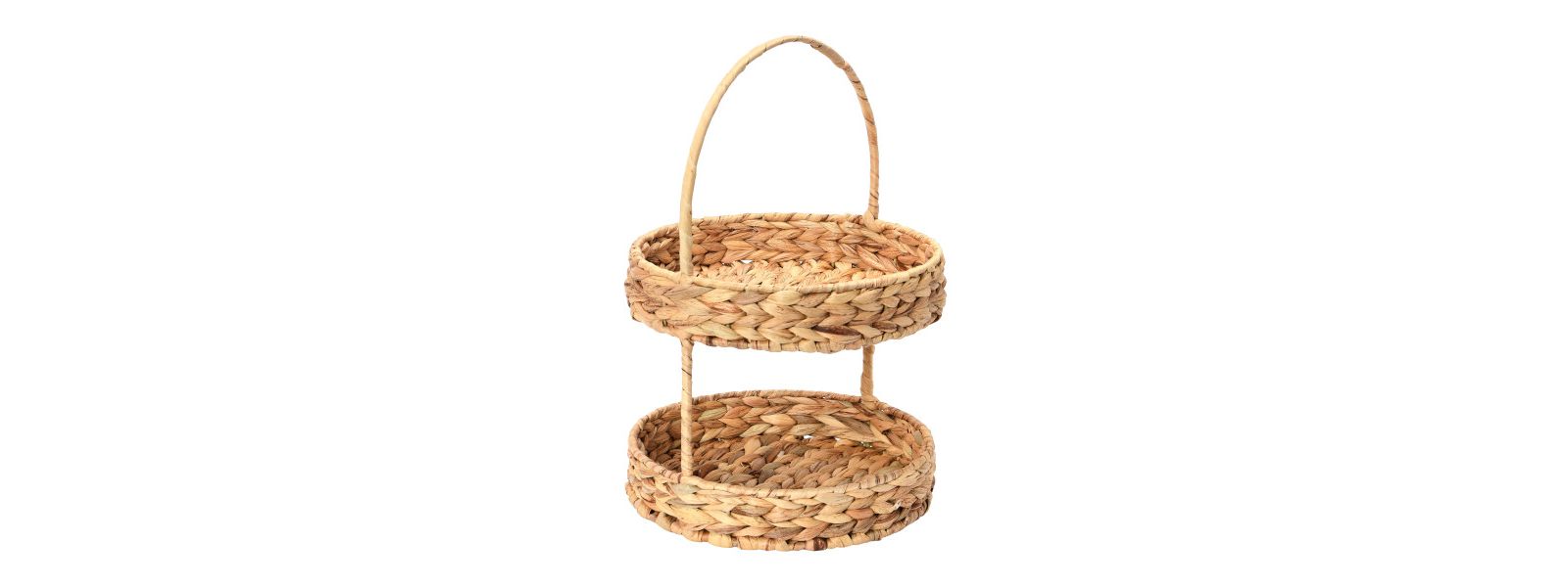 Household Essentials Water Hyacinth 2-Tier Tray, Natural
